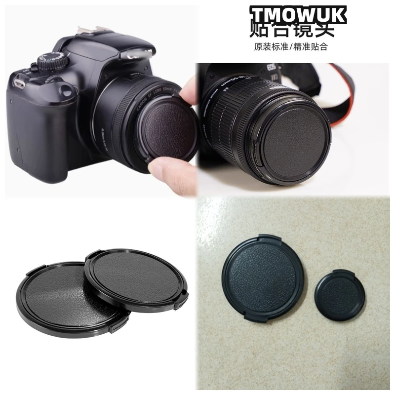 

For Canon EOS R50 V 1D X 5DS R 90D 70D 650D M200 Rebel T5i Camera Lens Cap Protective Cover Center Pinch Snap-on 49mm 52 55 58 6