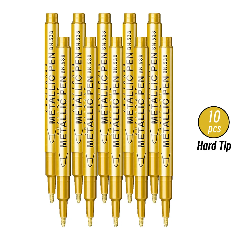 20 stks Borstel Metallic Verf Marker Pennen Goud Zilver Kleur Permanente Art Marker Voor Manga Ambachten Scrapbooking Briefpapier Leveringen
