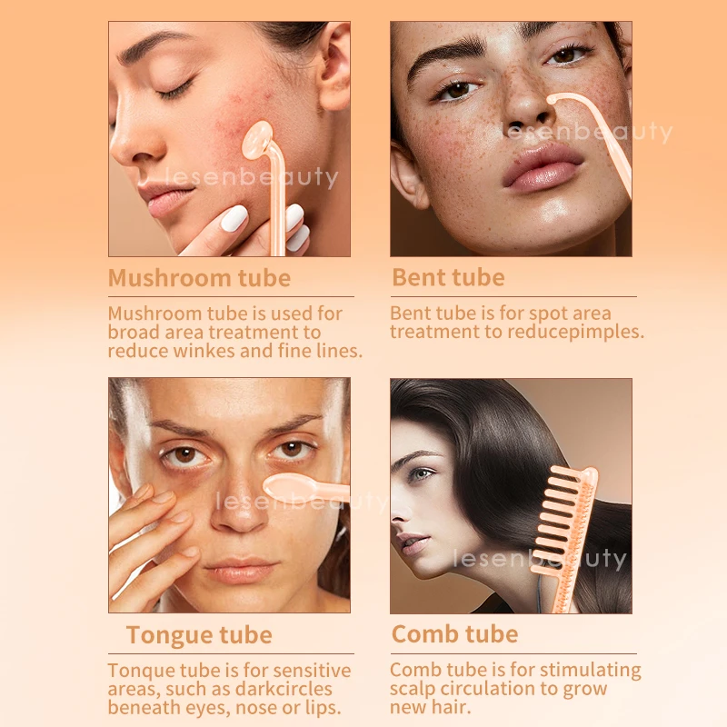 

7-IN-1 High Frequency Wave Electrotherapy Instrument Reduce Inflammation Control Oil Remove Acne Promote circulation Metabolism