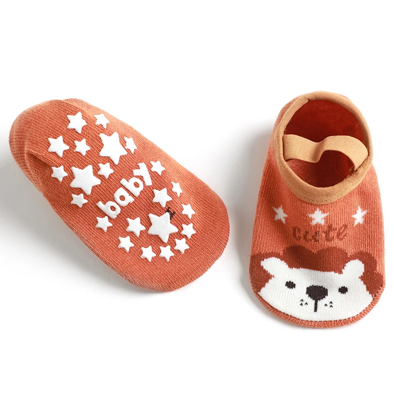 Autumn Children\'s Pure Cotton Comfortable Skin-Friendly Floor Socks Newborn Baby Cute Cartoon Animal Pattern Glue Dot Socks