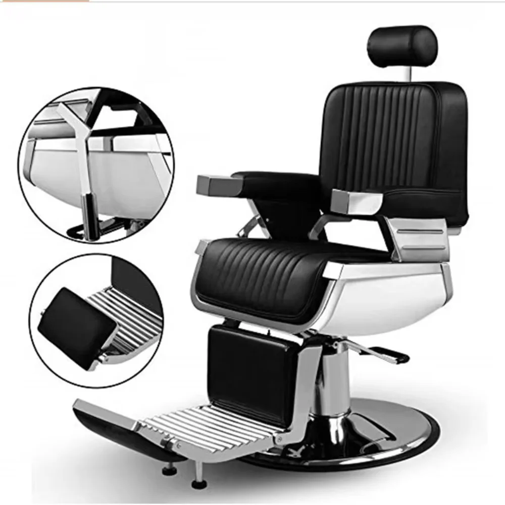 Beauty Barbershop Antique Salon Barber Chair  Stainless Steel Hair Chair Salon Styling Barber Chair