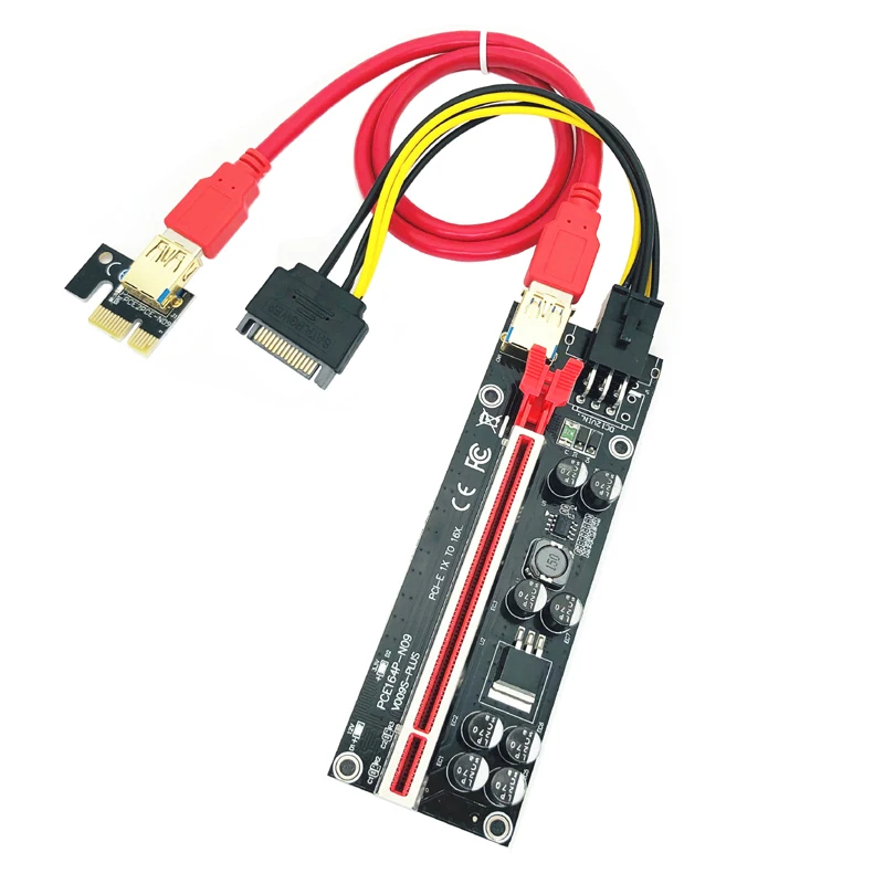 صاعد PCIE 009S Plus ذهبي ، USB ، PCI E Cable ، Express x16 ، GPU Riser ، بطاقة فيديو لتعدين BTC Bitcoin ، 1-10