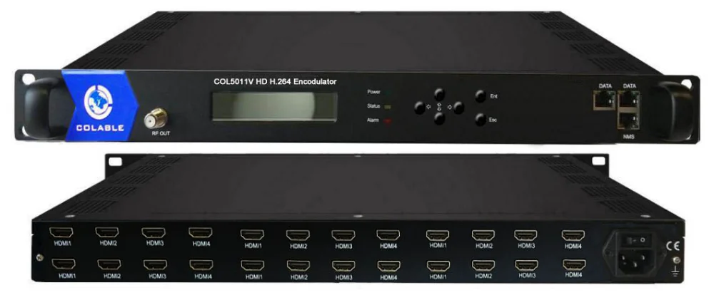 4* RF ISDB-T ATSC DVB-C DVB-T Encoder Modulator with 8 hd video ports