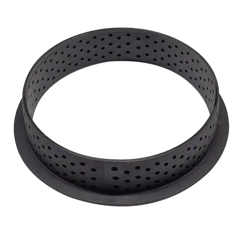 Round Perforated Tart Ring For Baking Cheesecake Mousse And Tartsheat-Resistant Plastic Baking Dessert Tool