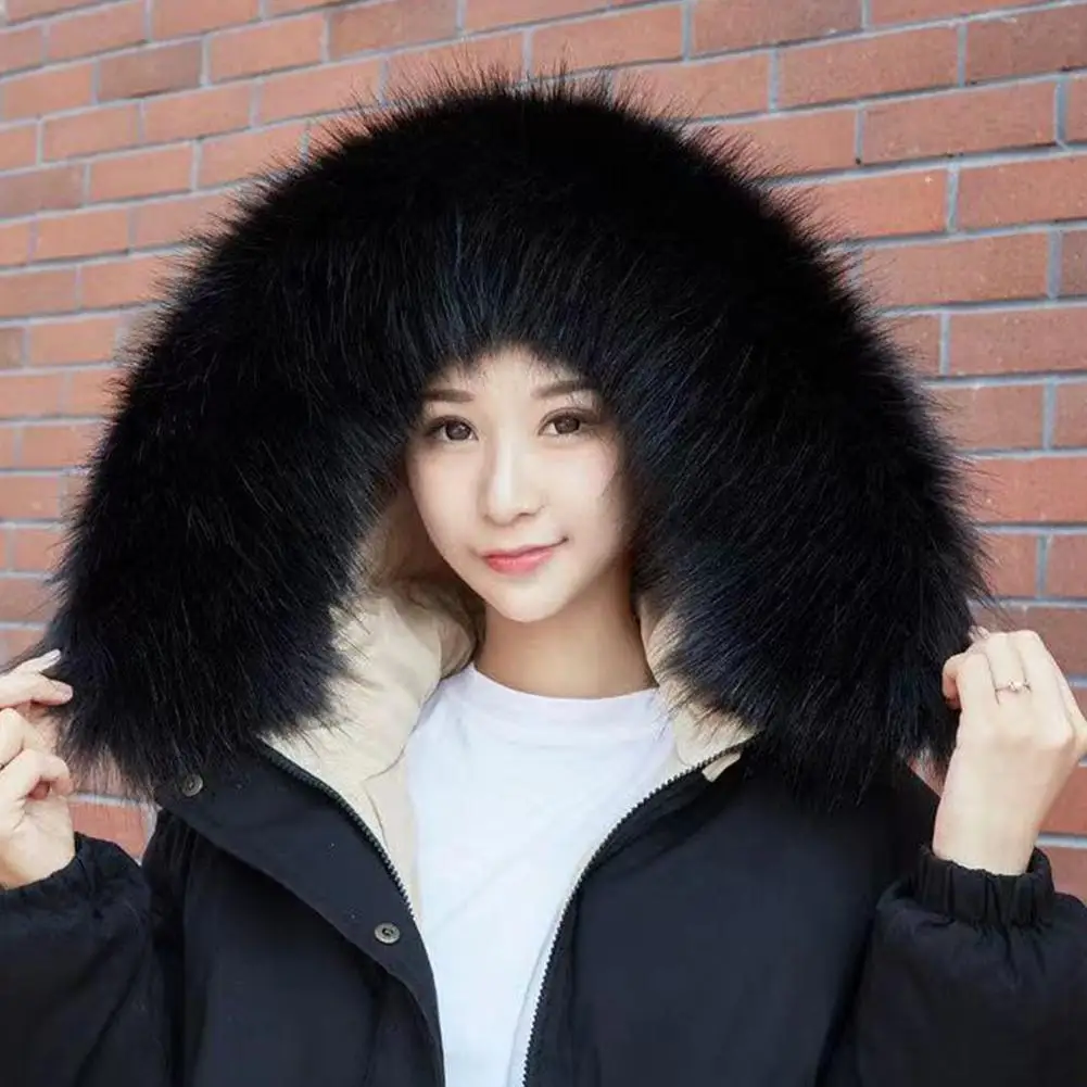 Women Faux Fur Collar Shawl Furry Fur Collar For Winter Coat Hood Fur Decor Plush Fake Fur Scarf Jacket Fur Collars