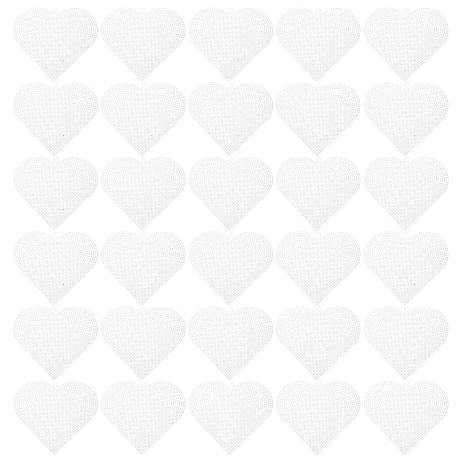

30 Pcs Mesh Lining Craft Supplies Blank Embroidery Heart Shape Crochet Canvas Cross Stitch