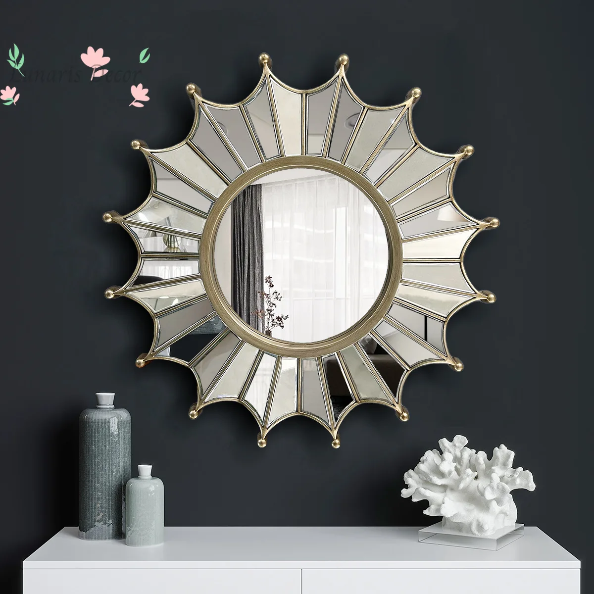Nordic style simple decorative mirror wall-mounted mirror entrance decorative wall-mounted living room