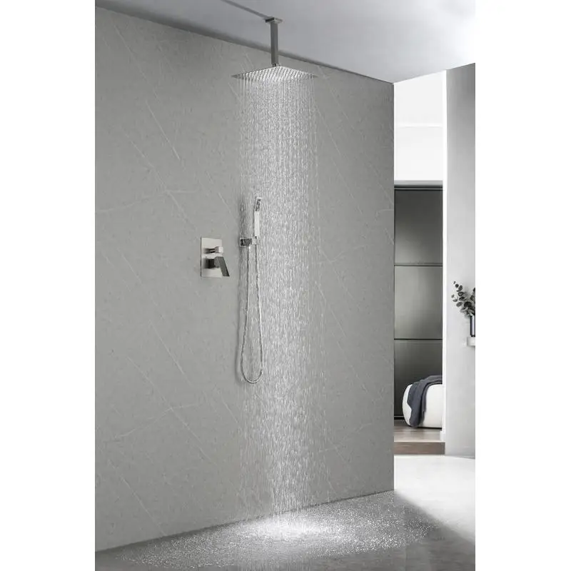 

12 Inch Wall Mounted Rain Shower System with Adjustable Height and Easy Installation