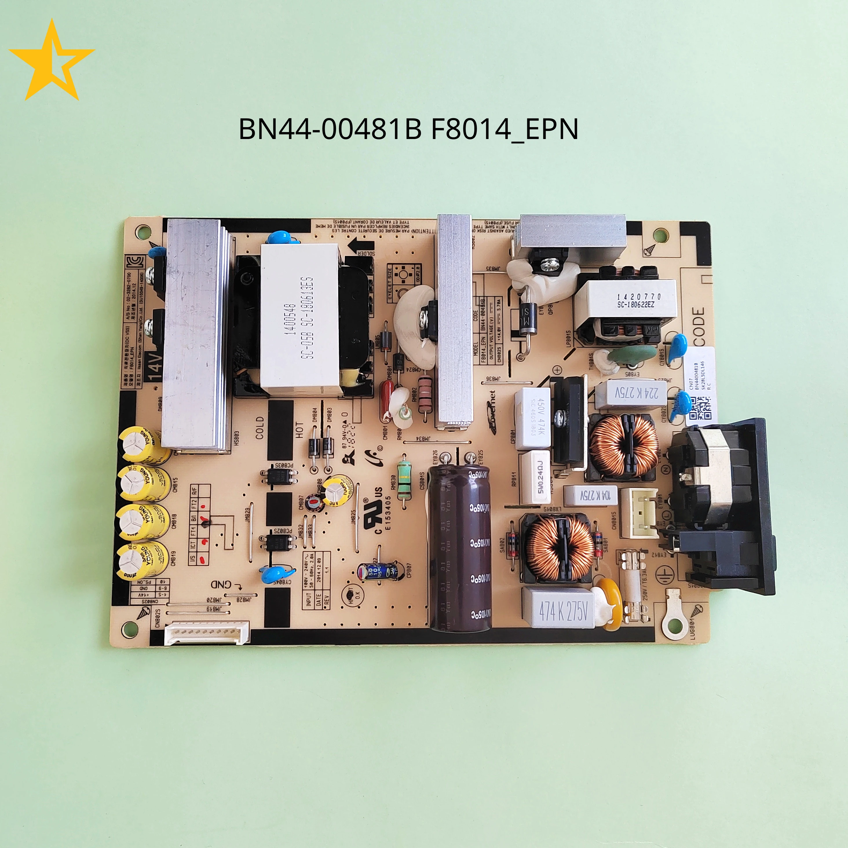 Genuine New And Original BN44-00481B F8014_EPN Power Supply Board is for TV accessories