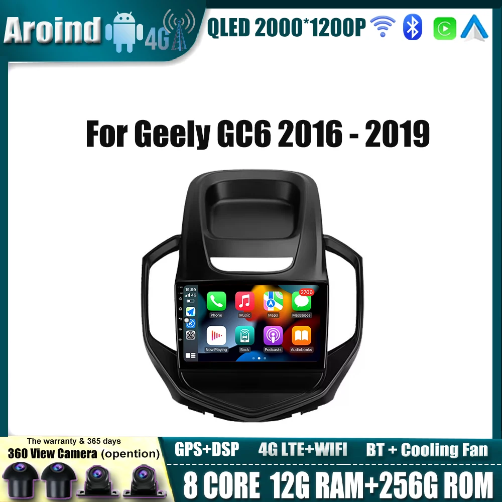 

Android OS Car Radio For Geely GC6 2016 2017 2018 2019 Navigation GPS Android Auto CarPlay Monitor Tools Bluetooth 4G wifi