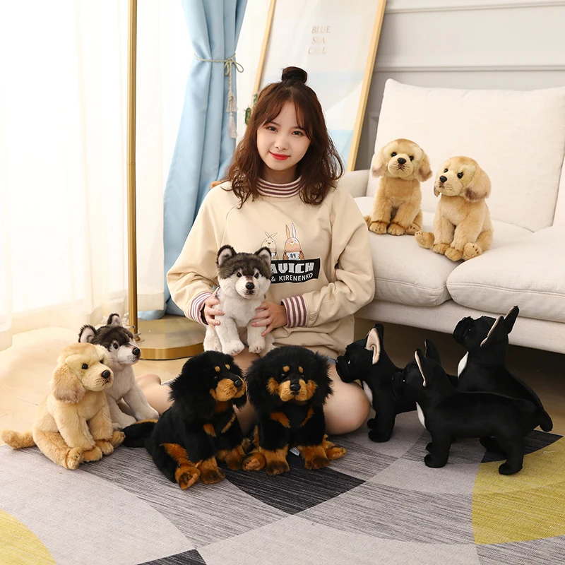 

High Quality Simulation Dog Plush Toy Cute Stuffed Animals Labrador Bulldog Puppy Pets Plushies Doll Soft Kids Babys Toys Gifts