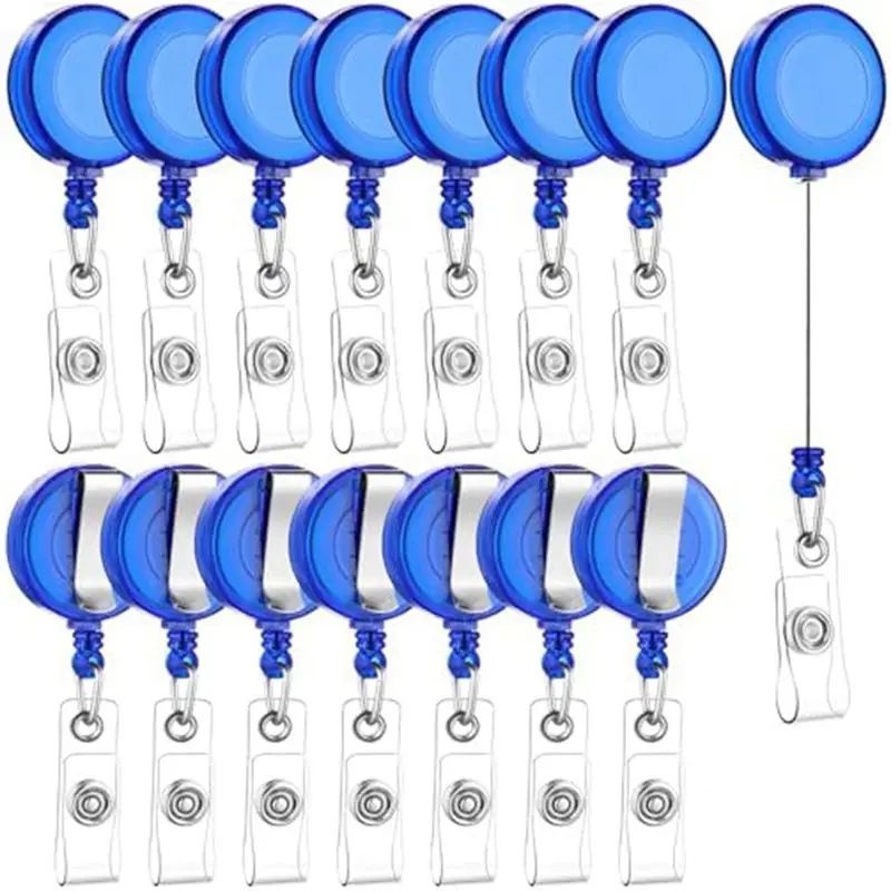 Classic-100 PCS Retractable Badge Reel Clips ID Card Holder Reel With Metal Belt Clip For Hanging Cards Key Chains