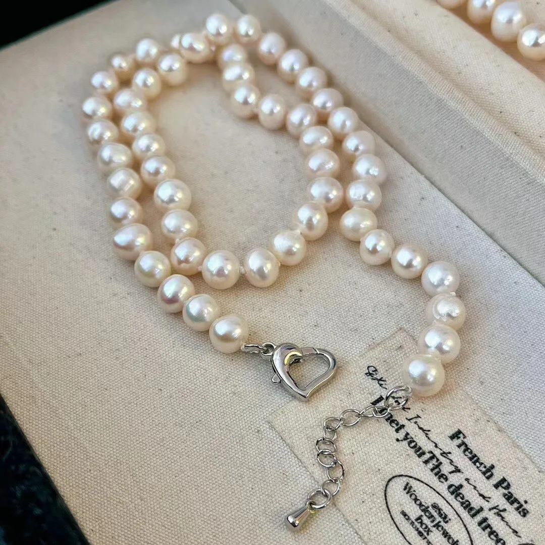 Genuine 8-9mm Freshwater Cultured Pearl Necklace 18inch ~White