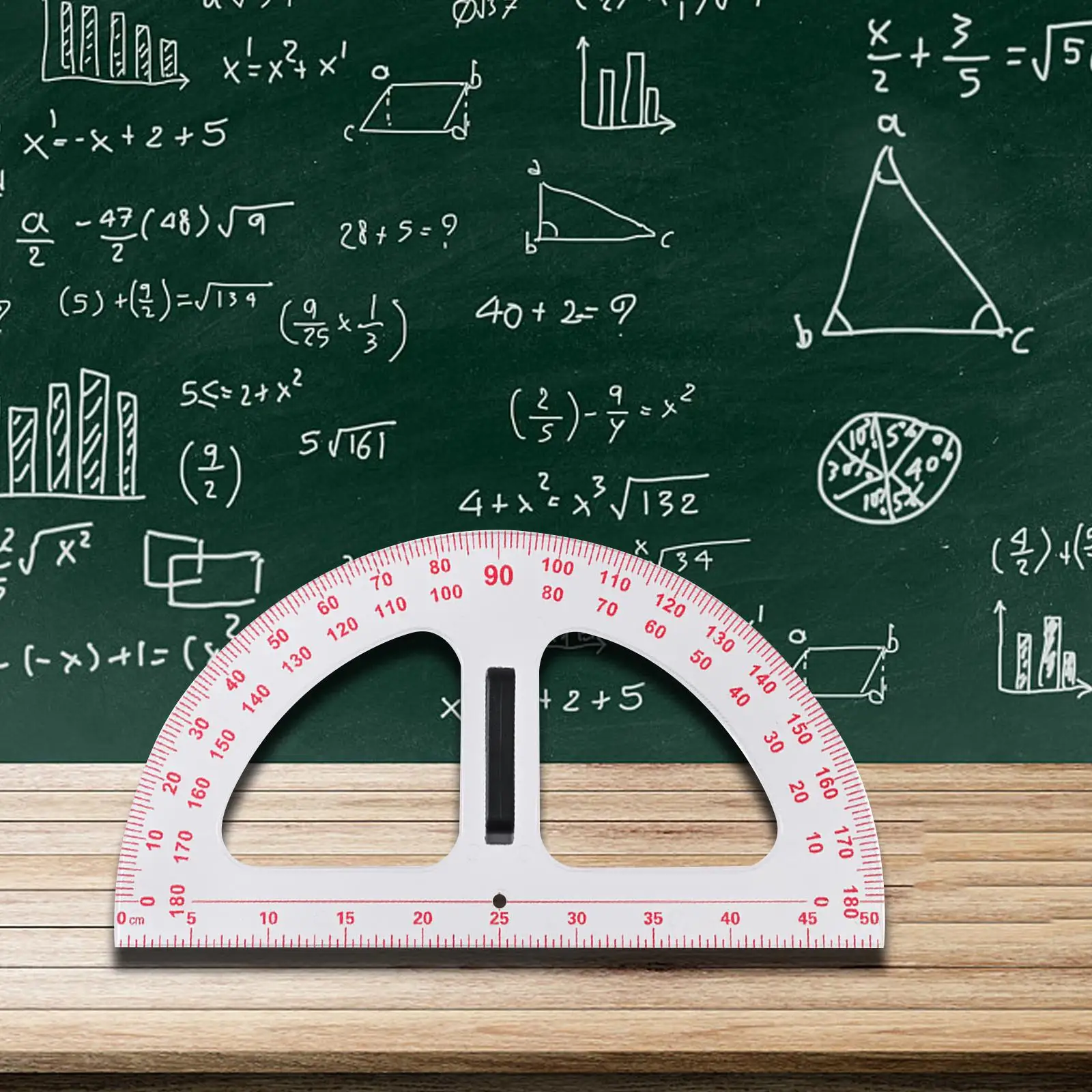 Transferidor com cabo destacável, 180 graus, precisão geométrica matemática, 50cm