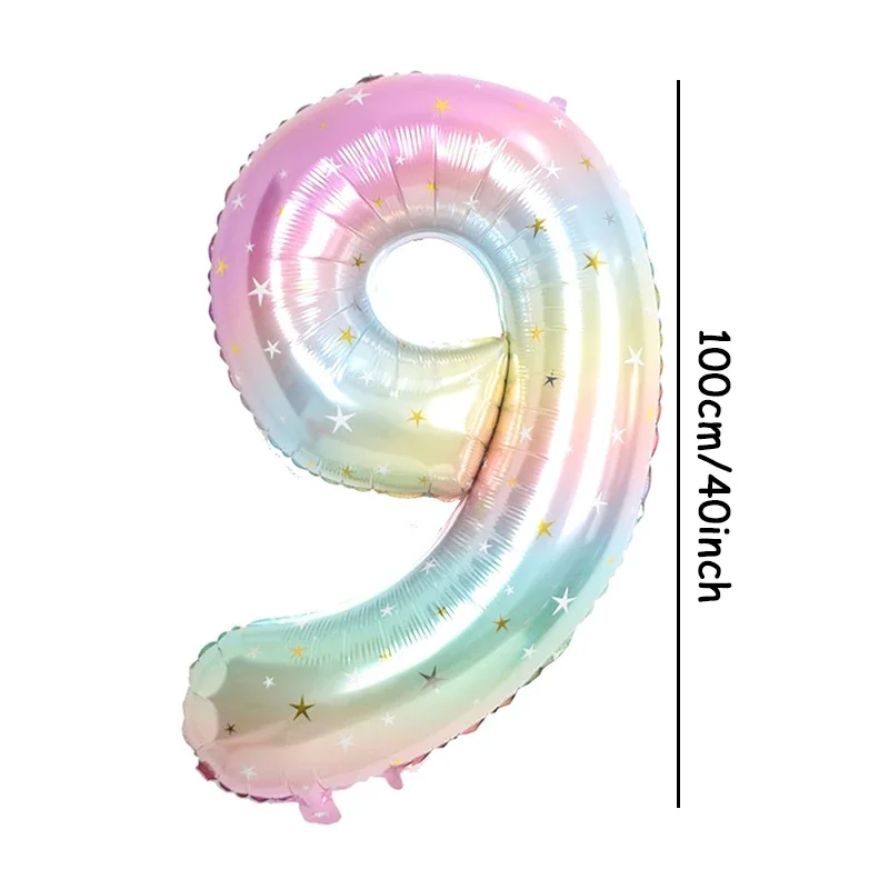 1 Stück 40-Zoll-Regenbogen-Digitalfolienballon mit Farbverlauf und Sternen aufgedruckt für Geburtstagsfeiern, Jubiläen, Feiertage – Detail 15