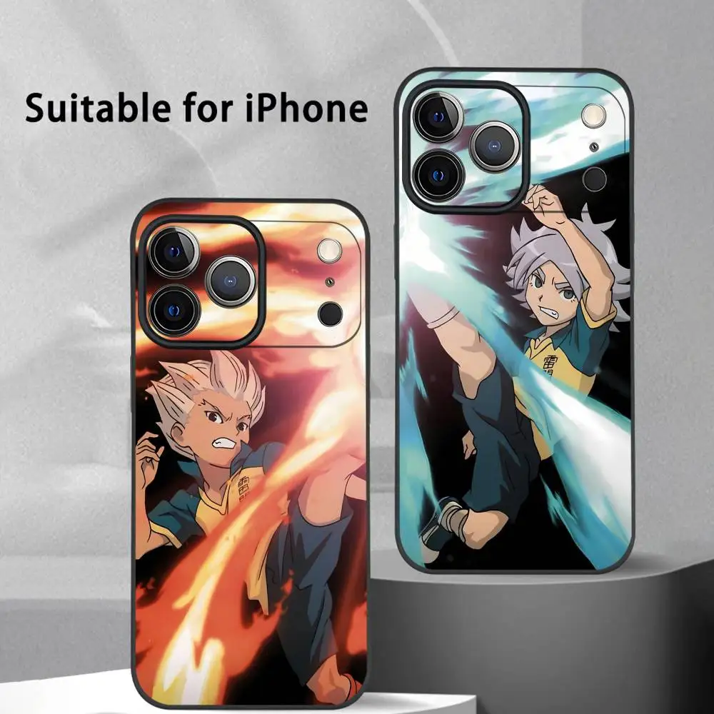 I-Inazuma ElevenS أنيمي جراب هاتف آيفون 17 16 15 14 13 12 11 برو ماكس بلس ميني أسود متجمد لينة شل فوندا