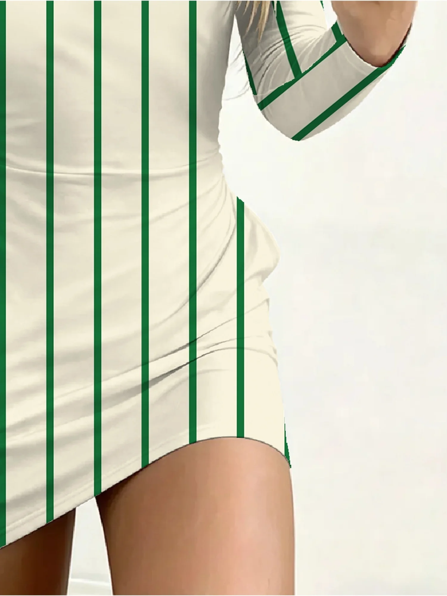 Damen Freizeitkleid mit Streifenmuster und Farbblöcken, Rundhalsausschnitt, Langarm, Taschendetail, Elegante Minirocklänge – Detail 23