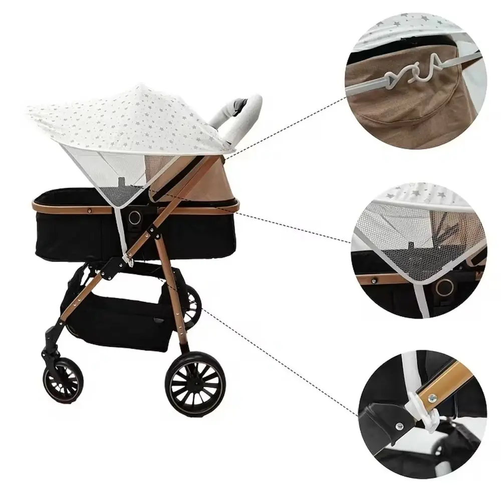 Extended Baby Stroller Sunshade Light Blocking Adjustment Sun Protections Cover Lightweight Stretch Fabric Sun Blocker Cover