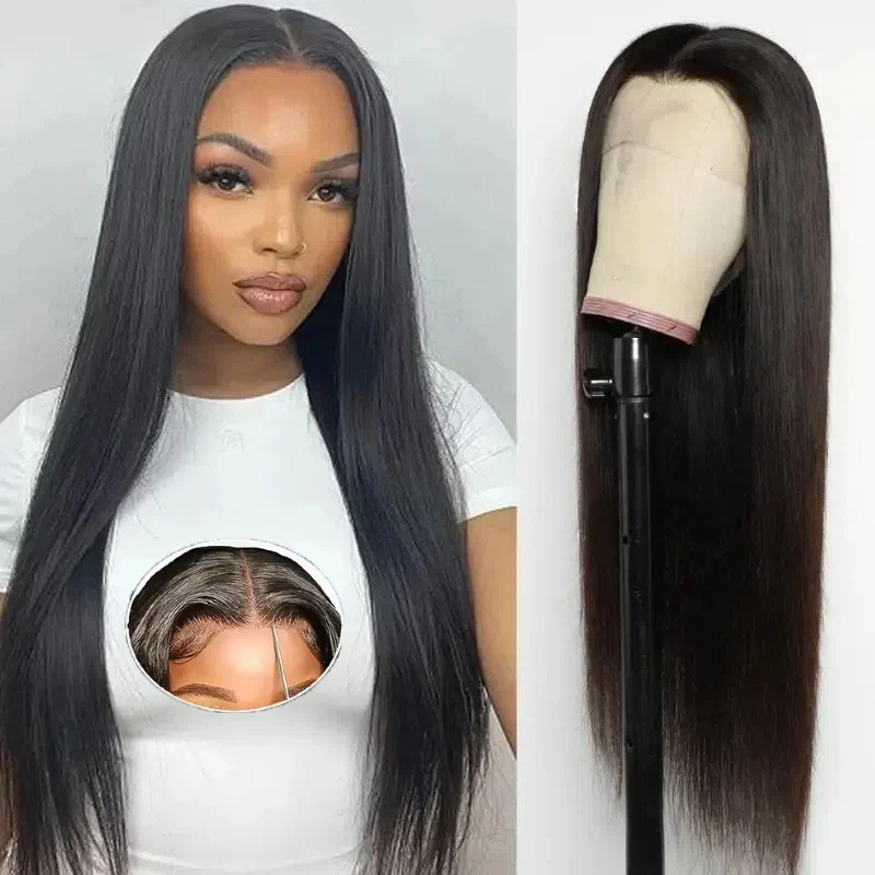 

4x4 Glueless Wear Go Precut Lace 200% Full Human Hair Wigs For Women Choice 5x5 Straight Hd Front Lace Brazilian Hair Wig