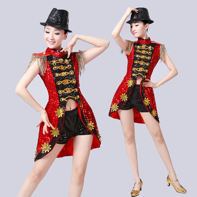 Adult Sexy Girl Jazz Dance Latin Dance Magician Performance Costume Dance Costume Women's Wear Sequins Stage Performance