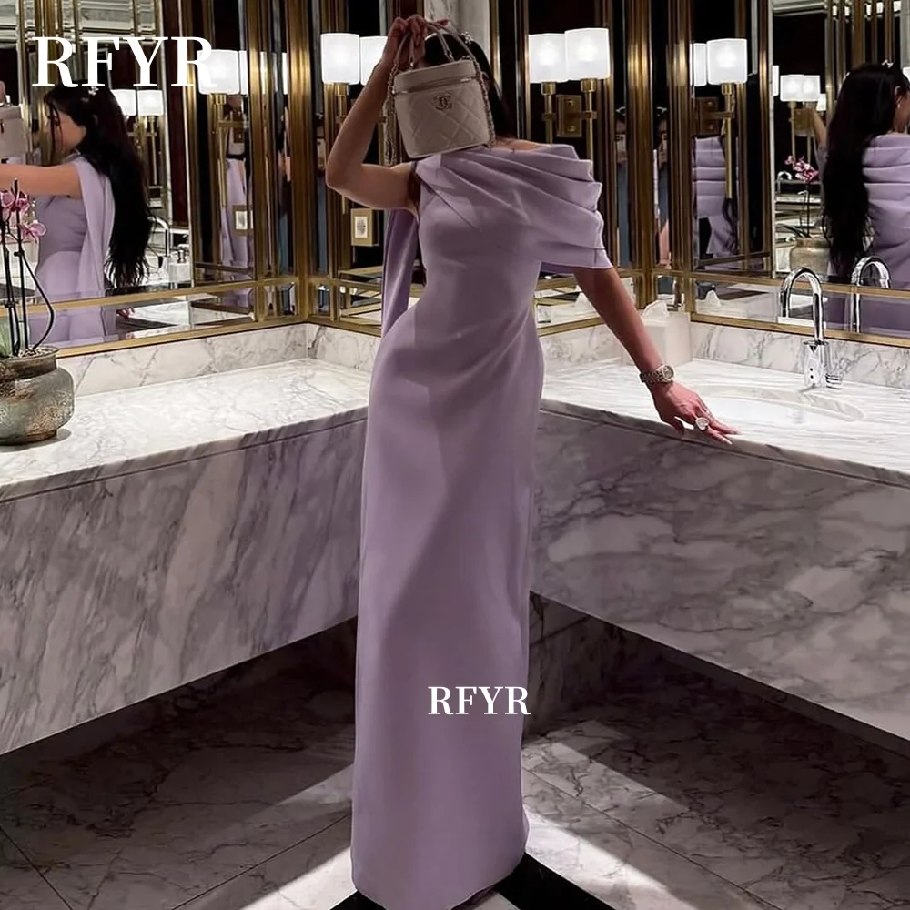 RFYR قبالة الكتف فستان الحفلة الراقصة قبالة الكتف فستان المشاهير الطيات فستان الحفلات Fساتين مناسبة رسمية مخصصة