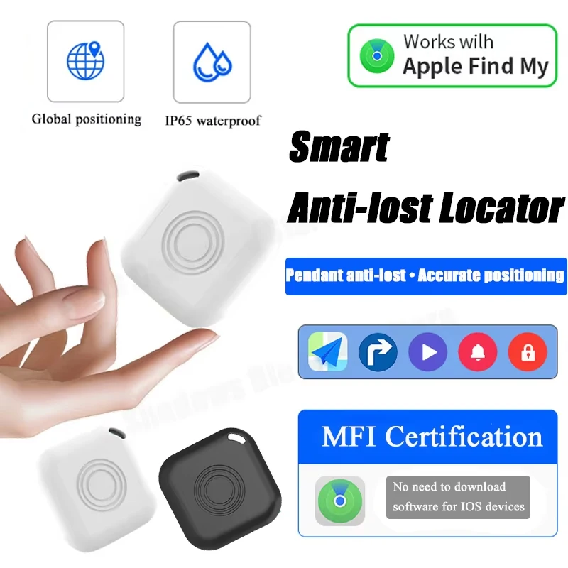 Mini localizzatore Bluetooth IP65 impermeabile Funziona con Apple Find My (Solo iOS) Localizzatore di oggetti Smart Tag Tracker per borse Bagagli