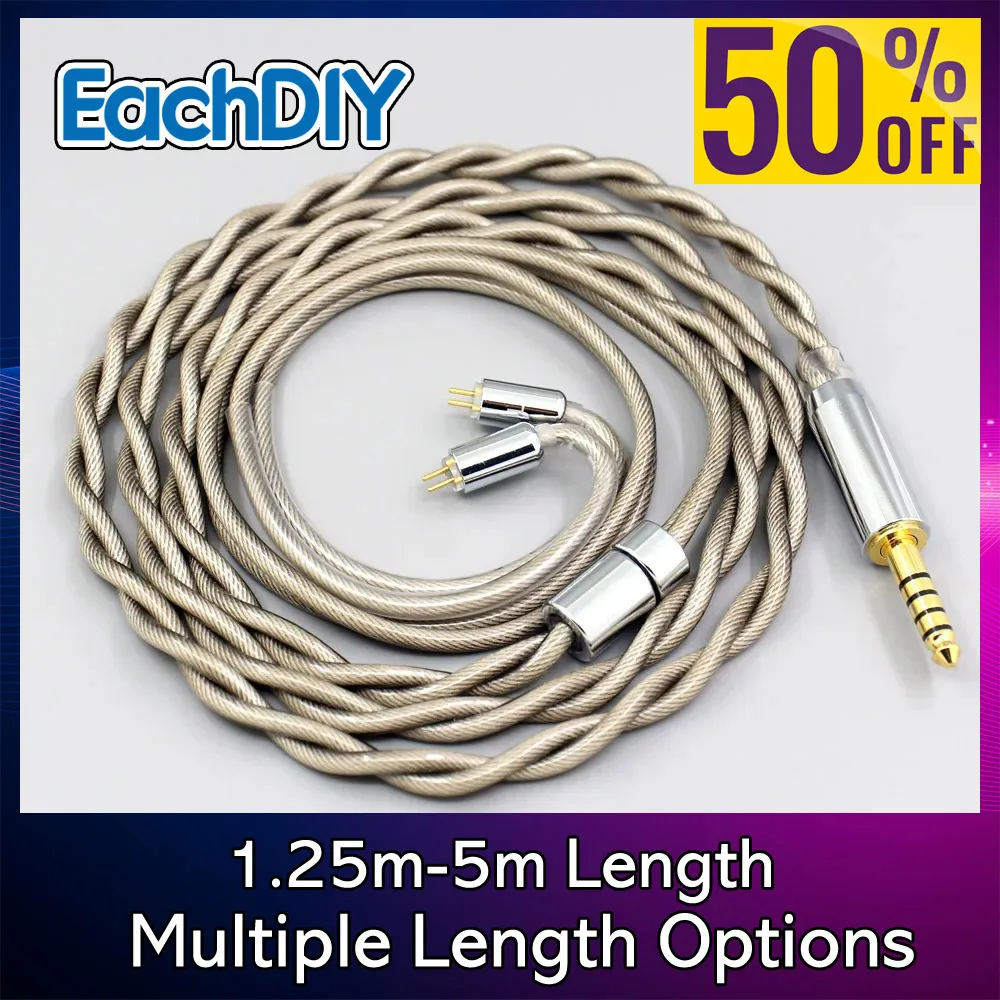 

Type6 Plated Silver Litz 7n OCC Earphone Cable For 0.78mm Flat Step JH Audio JH16 Pro JH11 Pro 5 6 7 BA 756 core 7846