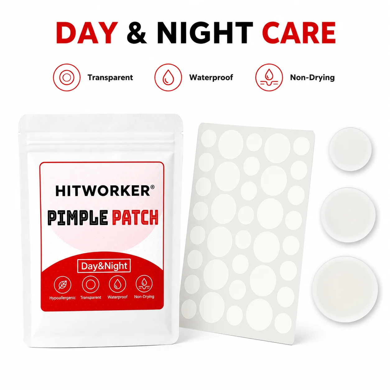 360PCS Pimple Cover Patches, Clear-Look Hydrocolloid Beauty Patches For Day And Night Use, Hemmed Style Easy Peel Spot Cover