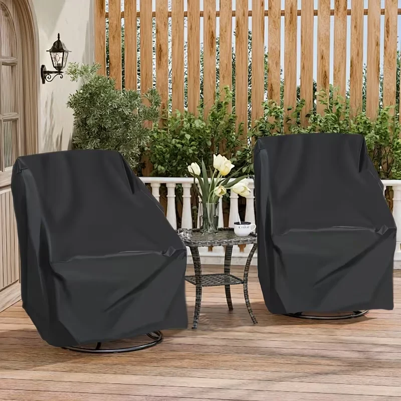2Pcs Waterproof Oxford Outdoor Stackable Chair Cover Dustproof Patio Garden Furniture Protector Storage Bag