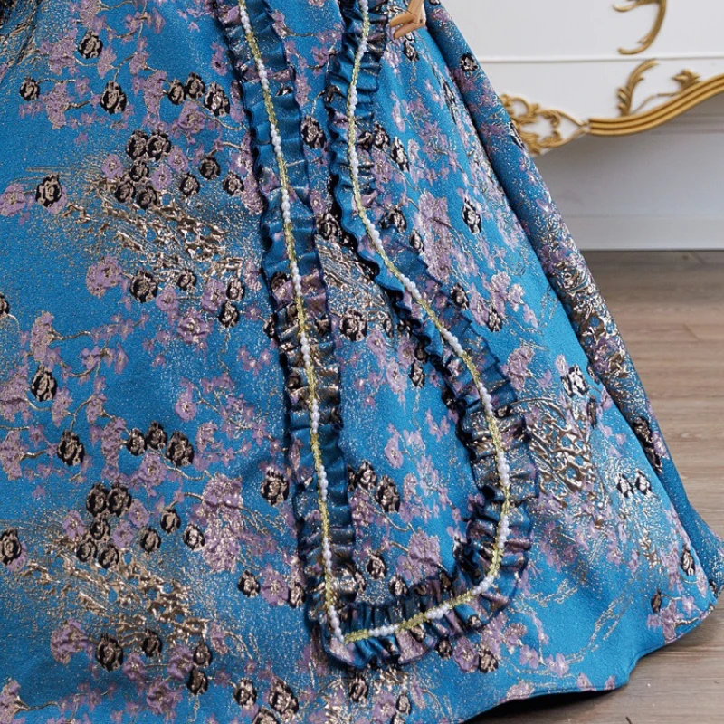 Barocco Francese Principessa Prestazioni Vestito Pittura A Olio Corte Galleggiante Parata Cosplay Dramma Camminata Spettacolo Sukienki Wieczorowe Luksusowe
