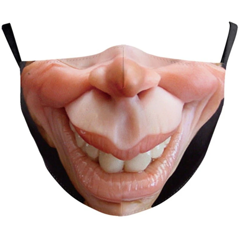 Máscara peculiar personalidade humorística imitando expressões faciais 3d pano de algodão tridimensional não descartável festa de halloween