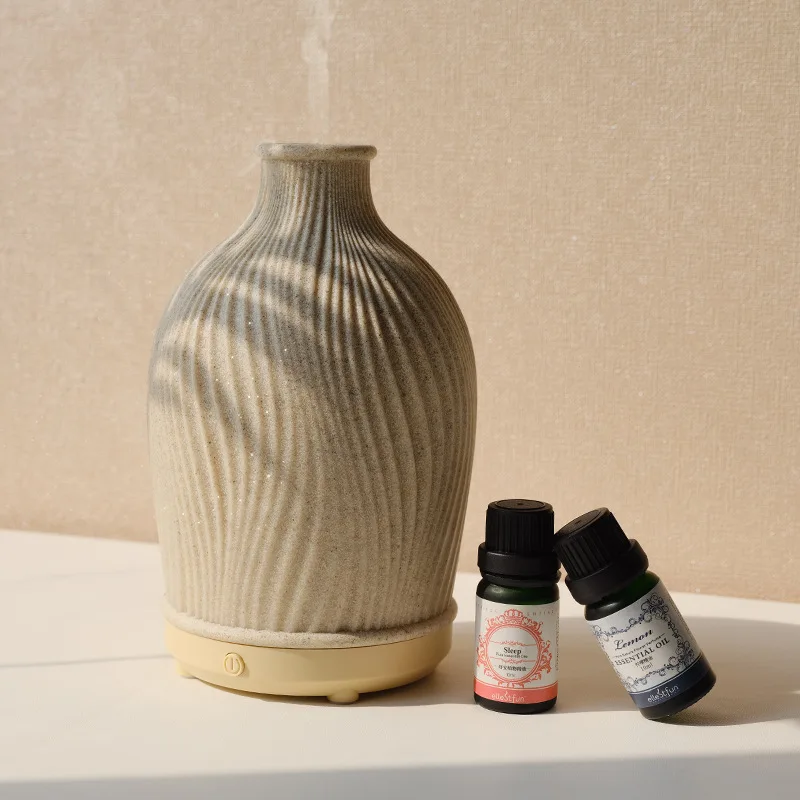 Essential Oil Diffuser Fragrance Ceramic Wax Burner Fashionable Ultrasonic Mini Air Humidifier for Home Bedroom Living Room