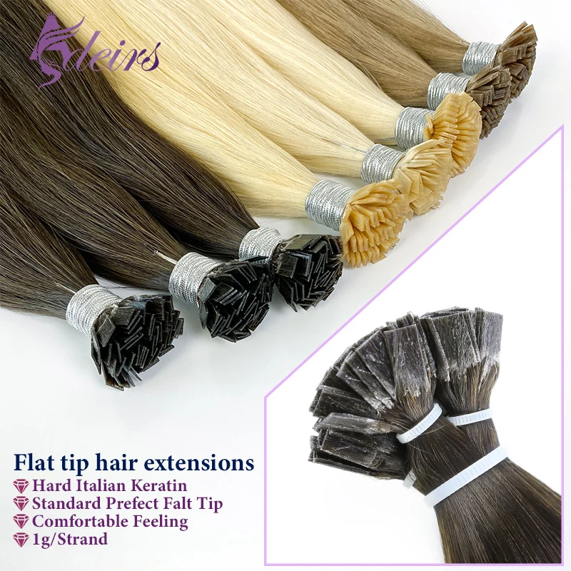 ADEIRS High Quality Flat Tip Hair Extensions Natural Real Human Hair Fusion Keratin Capsule  Brown Blonde Thickening of roots