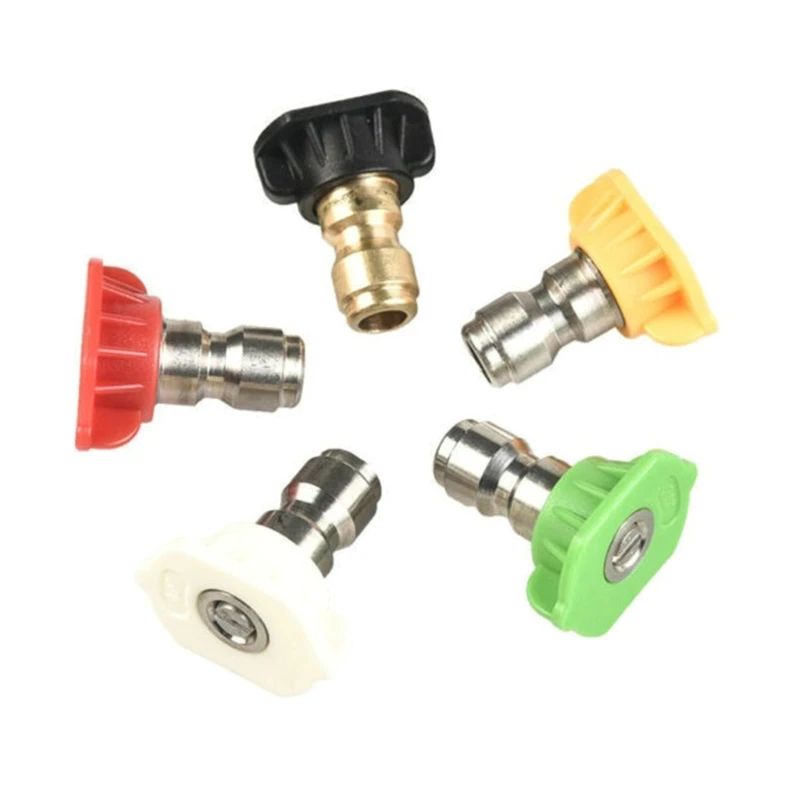 

U90C Quick Connector Car Jet Lances Nozzles High Pressure Washer Nozzle 1/4" Portable Wash Garden Watering Tool 5 Pack