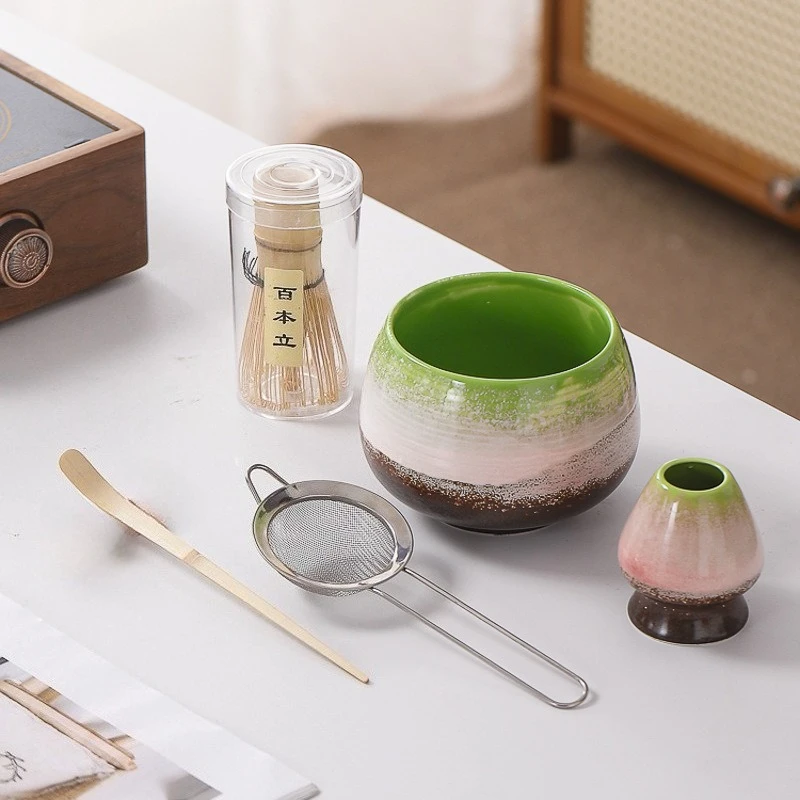 

5PCS Matcha Whisk Set Easy to Clean Tea Set Versatile Matchas Whisk and Bowl Set Sturdy Matcha Kit Include Matcha Bowl Kit