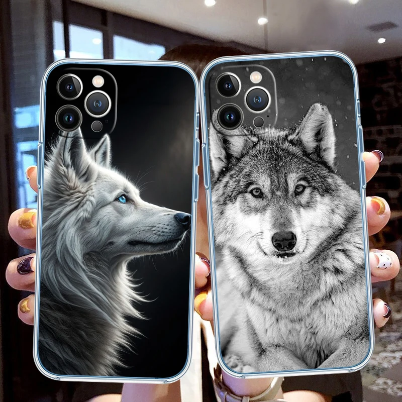 DK3 Animal Wolf Soft Shell Transparent Phone Case for Motorola Moto G7 G8 G9 G84 G85 G73 G24 G15 Z2 Play Power Plus view 5