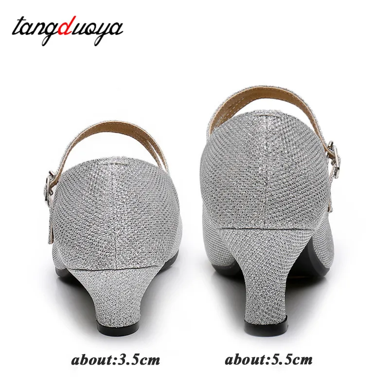 Ballroom Dancing Shoes For Women Latin Dance Shoes Lady Closed Toe Salsa Shoes Low Heels Zapatos Baile Latino Mujer 5cm