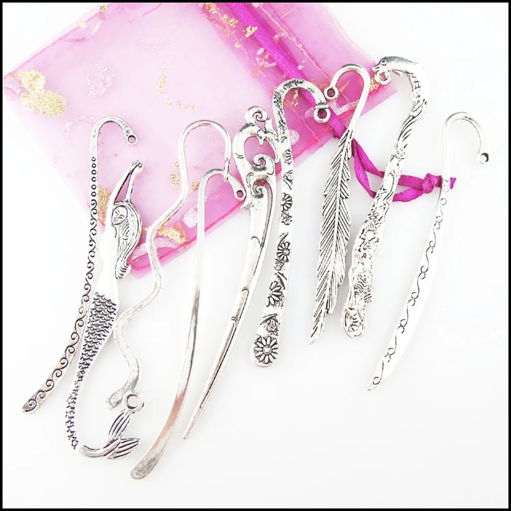 Fashion New Dragon Phoenix Smooth Mermaid Leaf Charms Pendants Bookmarks Connectors Tibetan Silver Plated