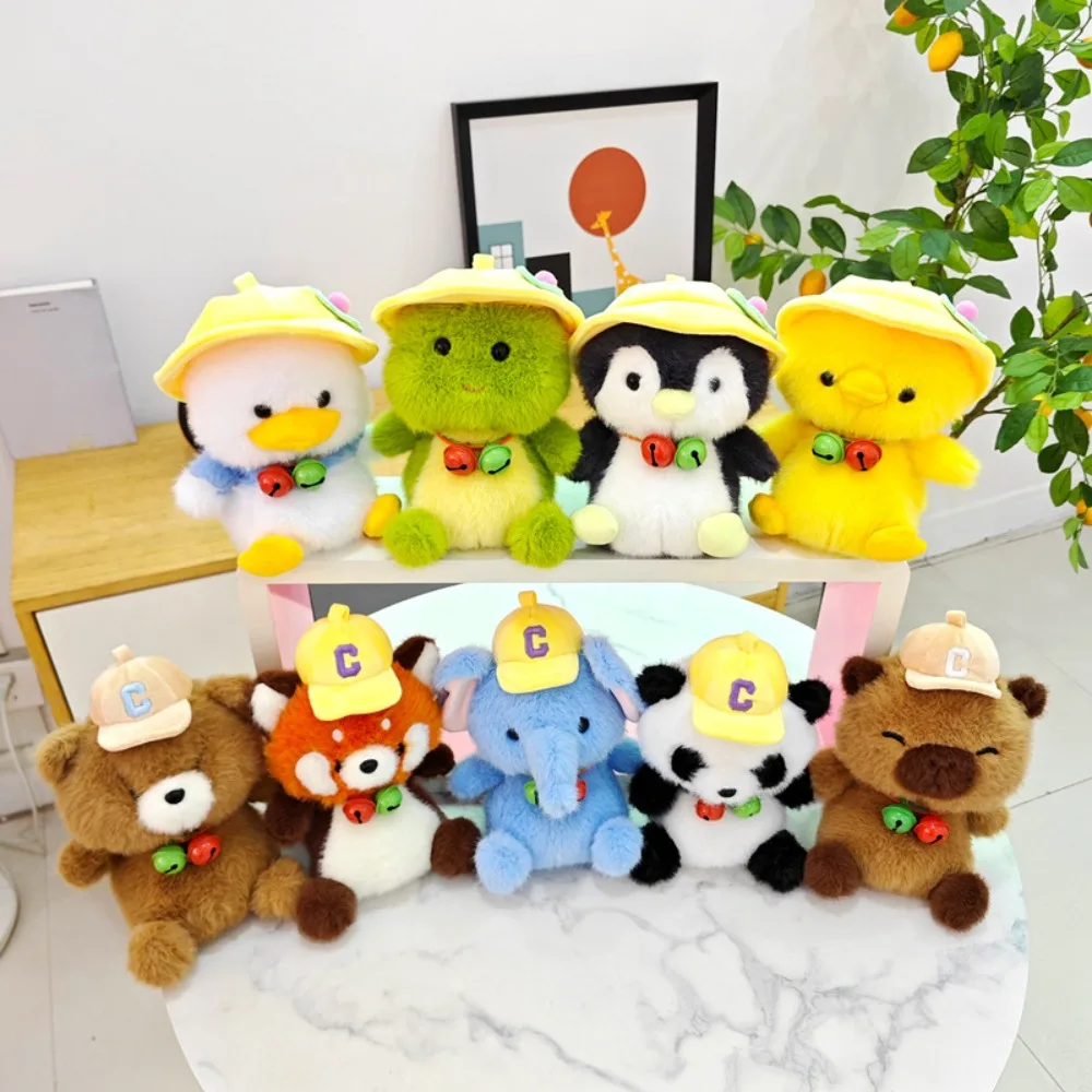 

Comfort Plush Toys Bell Hat Capybara Doll Elephant Raccoon Panda Plush Toy Pet Cute Rabbit Plush Doll Kids Birthday Christmas