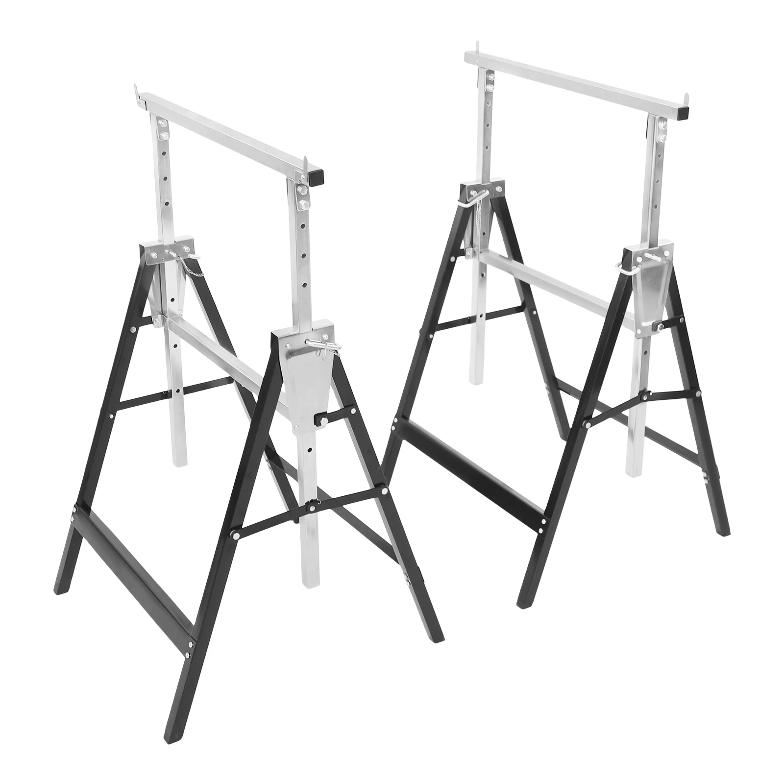 

2Pcs Heavy Duty Folding Sawhorses, Adjustable Height 31-51" Work Supports, 220lb Capacity for Woodworking & Construction