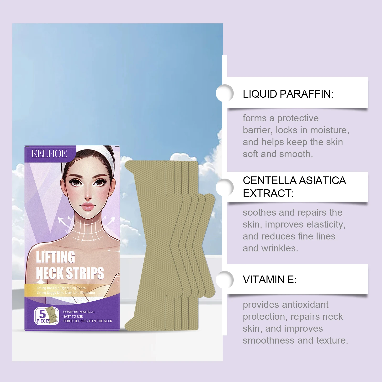 Eelhoe Tightening Neck Patch Tightening And Moisturizing Neck Care Weakening Neck Lines Daily Moisturizing Care Patch - Image 6