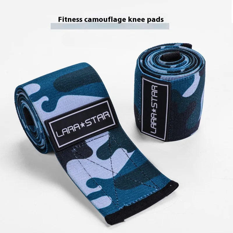 Camouflage Fitness Knee Pads Bench Press Deadlift Weightlifting Kneepad Gym Professional Crossfit Strength Training Knee Brace