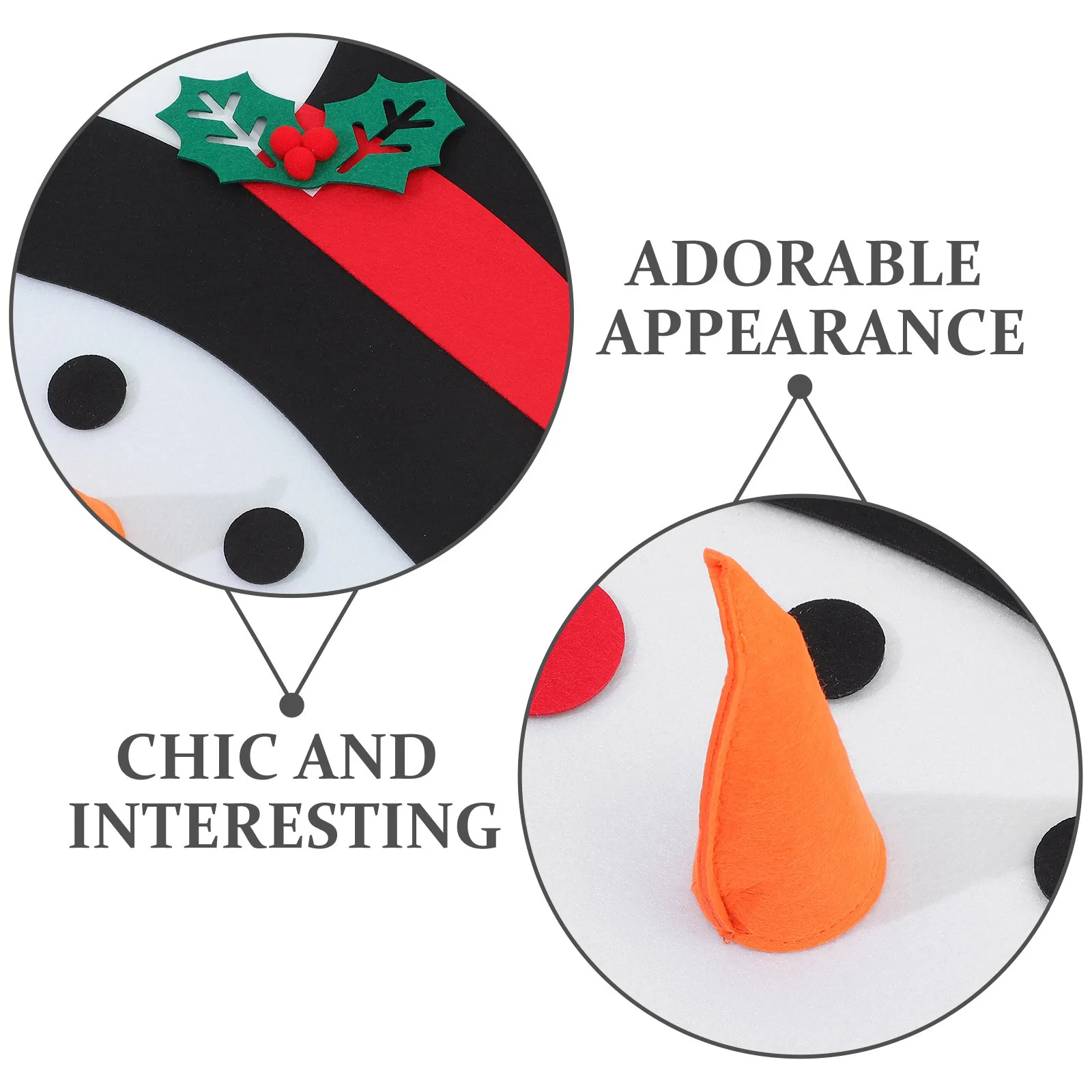 

1 set 1 Set Diy Felt Christmas Snowman Decoration Wall Hanging Xmas Ornament Handmade Craft Party Supplies Festival Home Decor