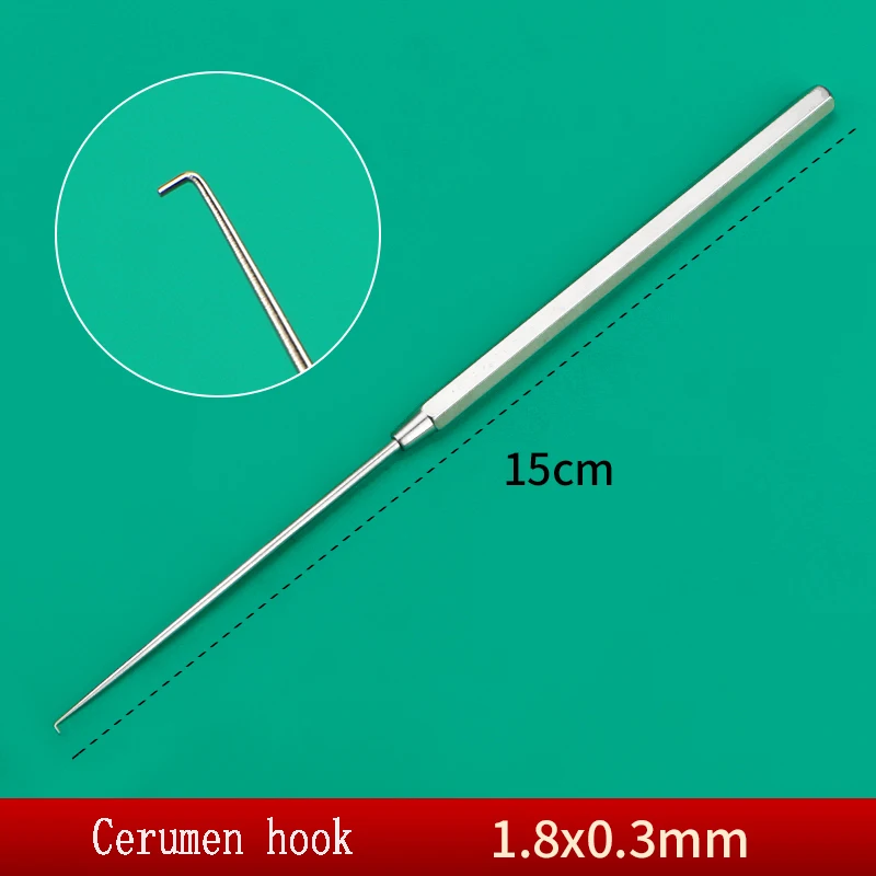 Medical cerumen hook for pediatric physicians to hook hard earwax tools