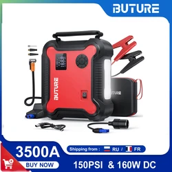 Buture-Car Jump Start Compressor de ar, 26800mAh Power Bank, impulsionador da bateria portátil, Inflator pneu Digital, 160W DC Out, 5 em 1