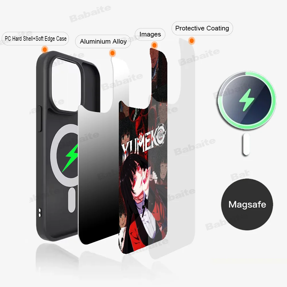 Kakegurui Phone Case Magnetic Case For iPhone 16 14 13 12 11 15 Pro Max Plus For Magsafe Wireless Charge Cover