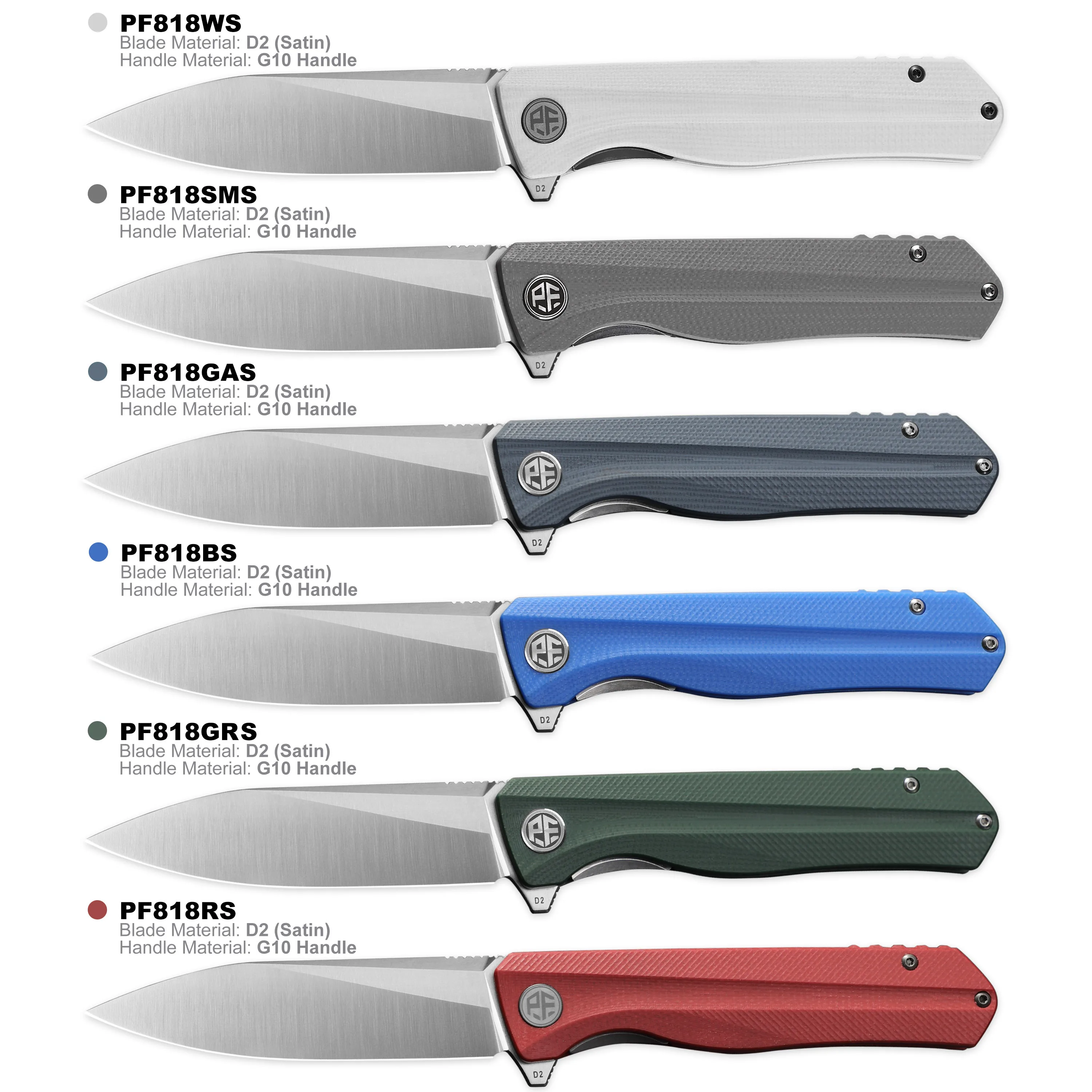 Petrified Fish PF818 포워드 폴딩 나이프 포켓 나이프 D2 스틸 볼 베어링 G10 핸들 접이식 캠핑 헌팅 EDC 포켓 툴