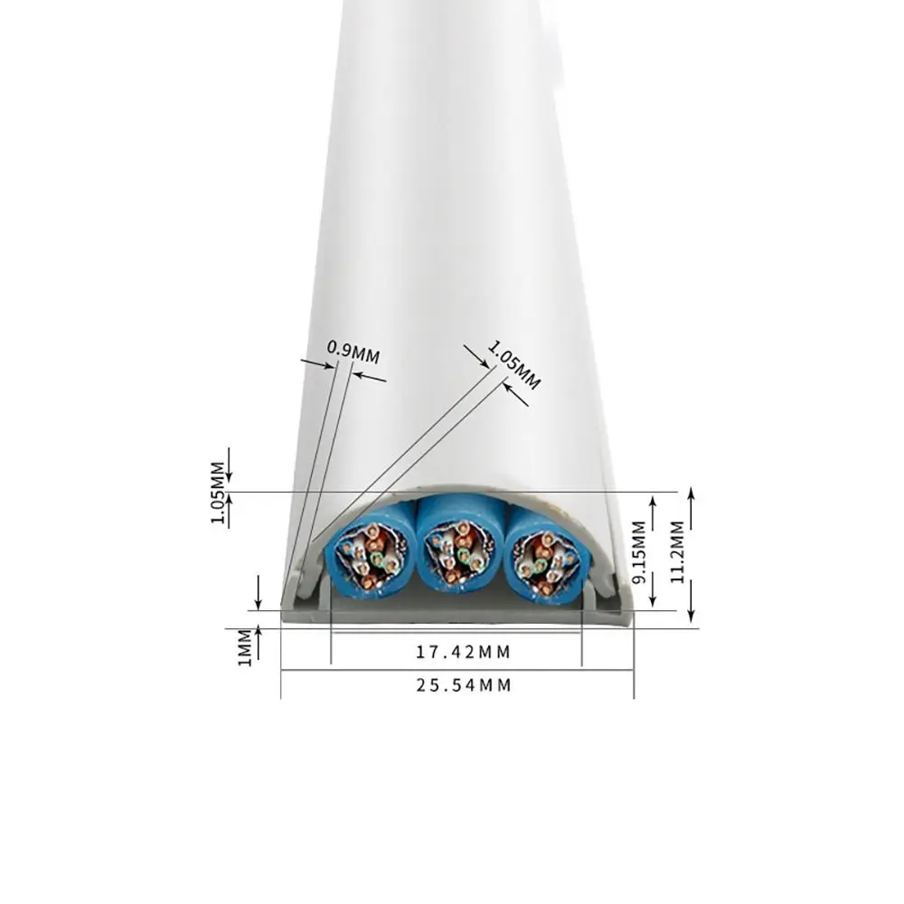 

Anti-extrusion Floor Cord Cover Self-Adhesive Arc Extension Wiring Duct Protector Durable Semicircle Electric Wire Slot Wall