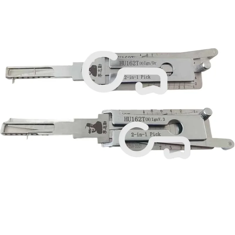 TooS Lishi 2-in-1 Lishi Decoder HU162T 9-Cut V3 Ignition Lishi HU162T(8) أداة Ign/Dr/Decoder (لأودي لشركة فولكس فاجن لسكودا للبحر