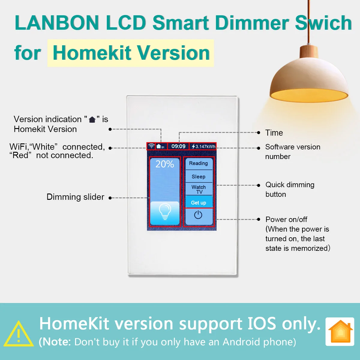 Lswitch 8 Smart Switch Wifi Wall Central Control Glass Touch Panel Gteway Light Curtain Switch Tuya Google&Alexa Smart Home